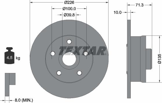 Textar 92153800 - Discofreno www.autoricambit.com