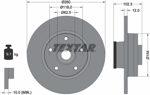 Textar 92153700 - Discofreno www.autoricambit.com