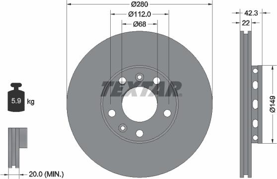 Textar 92152200 - Discofreno www.autoricambit.com