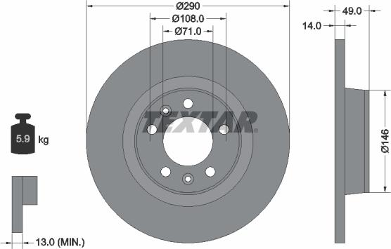 Textar 92157100 - Discofreno www.autoricambit.com