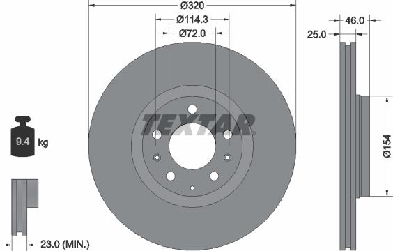 Textar 92166300 - Discofreno www.autoricambit.com