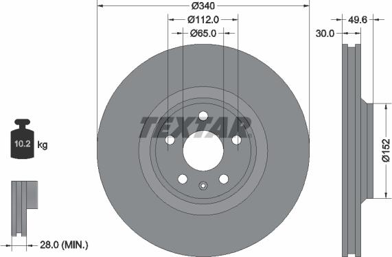 Textar 92160503 - Discofreno www.autoricambit.com