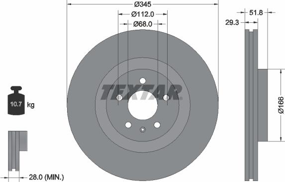 Textar 92160205 - Discofreno www.autoricambit.com