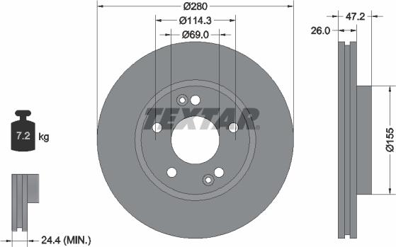 Textar 92161600 - Discofreno www.autoricambit.com