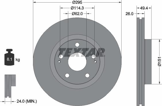 Textar 92168003 - Discofreno www.autoricambit.com