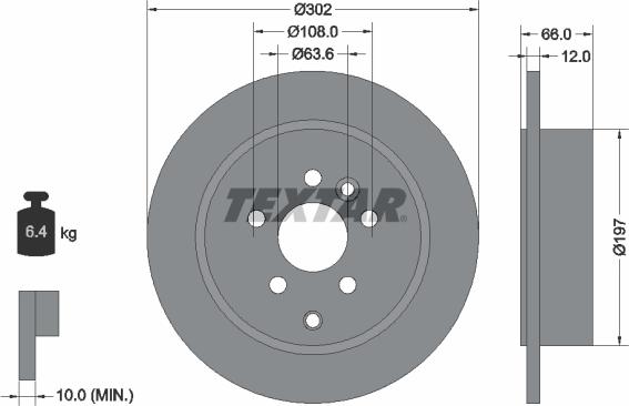 Textar 92162700 - Discofreno www.autoricambit.com