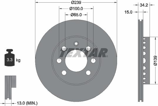 Textar 92106403 - Discofreno www.autoricambit.com