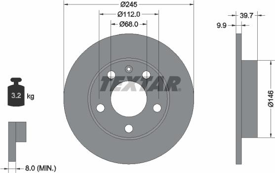 Textar 92106205 - Discofreno www.autoricambit.com