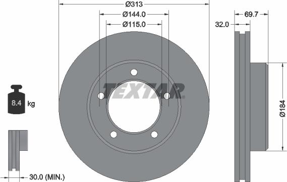 Textar 92108100 - Discofreno www.autoricambit.com