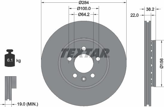 Textar 92103400 - Discofreno www.autoricambit.com