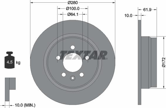 Textar 92103500 - Discofreno www.autoricambit.com