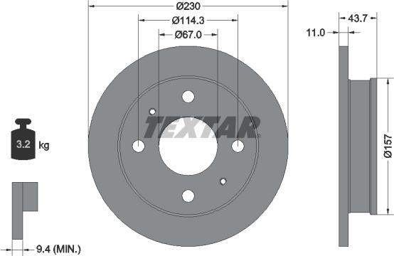 Textar 92102800 - Discofreno www.autoricambit.com