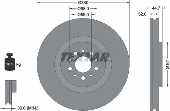 Textar 92119600 - Discofreno www.autoricambit.com