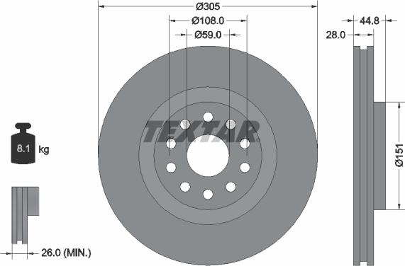 Textar 92115800 - Discofreno www.autoricambit.com