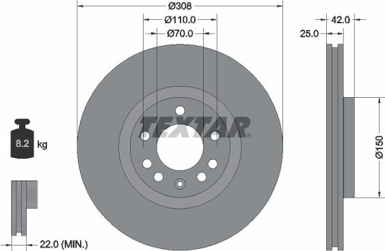 Textar 92110905 - Discofreno www.autoricambit.com