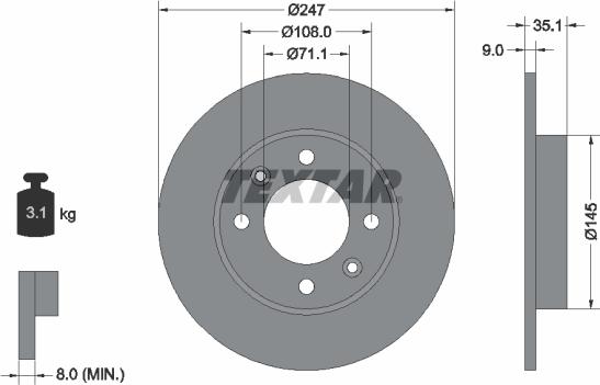 Textar 92111700 - Discofreno www.autoricambit.com