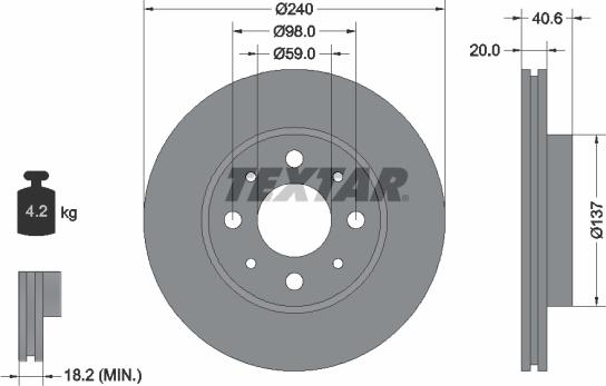 Textar 92118000 - Discofreno www.autoricambit.com