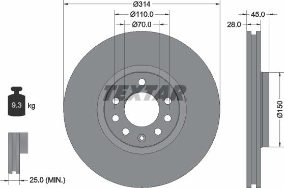 Textar 92118800 - Discofreno www.autoricambit.com