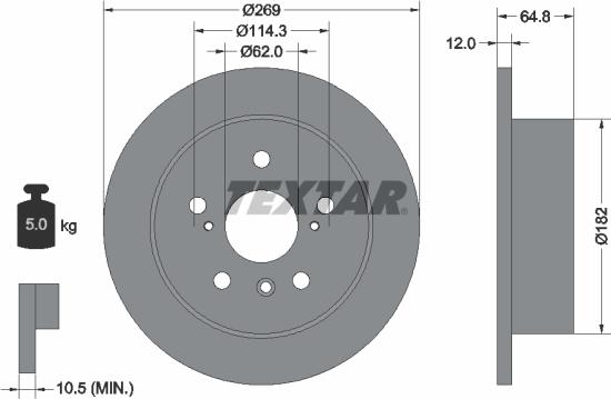 Textar 92139800 - Discofreno www.autoricambit.com