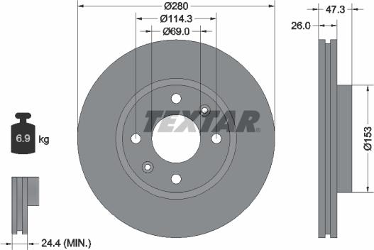 Textar 92136600 - Discofreno www.autoricambit.com