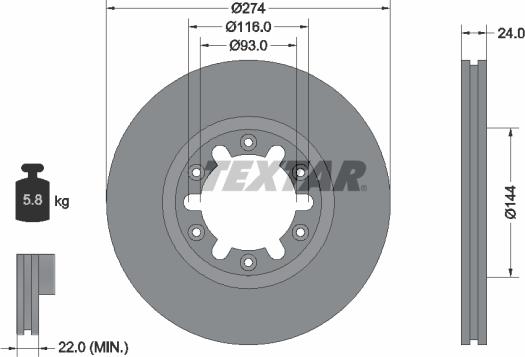 Textar 92136300 - Discofreno www.autoricambit.com