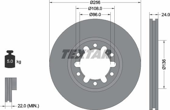 Textar 92136200 - Discofreno www.autoricambit.com