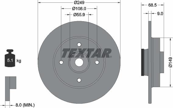 Textar 92133300 - Discofreno www.autoricambit.com