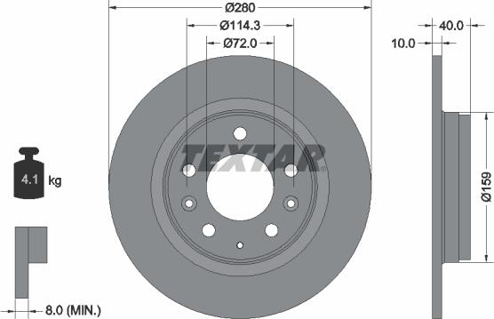 Textar 92125603 - Discofreno www.autoricambit.com