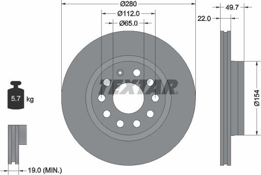 Textar 92120703 - Discofreno www.autoricambit.com