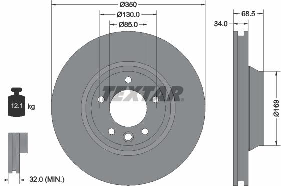 Textar 92121805 - Discofreno www.autoricambit.com