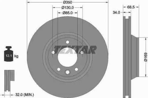 Textar 92121810 - Discofreno www.autoricambit.com