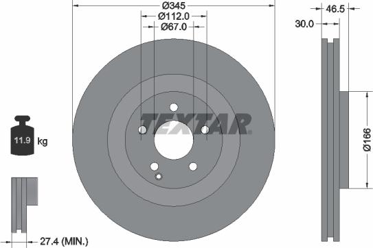 Textar 92123600 - Discofreno www.autoricambit.com