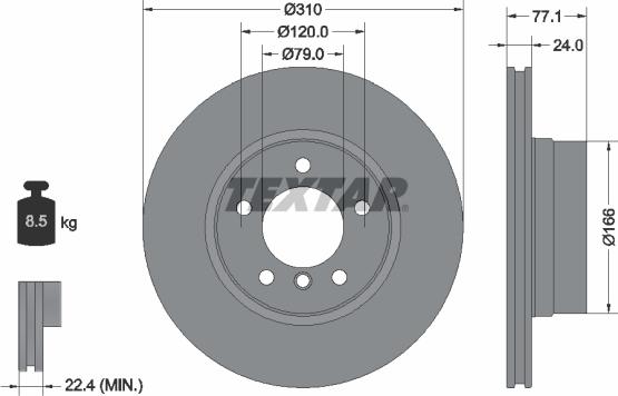 Textar 92122505 - Discofreno www.autoricambit.com