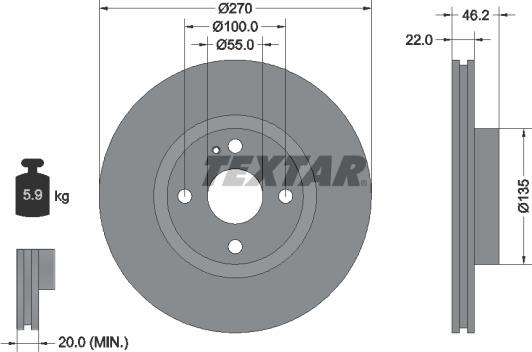 Textar 92175900 - Discofreno www.autoricambit.com