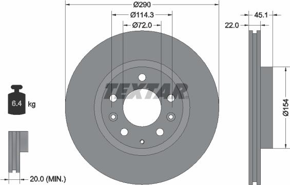 Textar 92175603 - Discofreno www.autoricambit.com