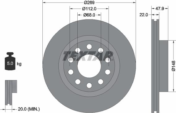 Textar 92176905 - Discofreno www.autoricambit.com