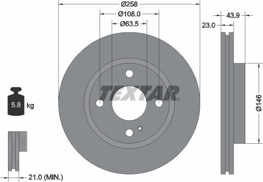 Textar 92176005 - Discofreno www.autoricambit.com