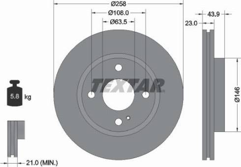 Textar 92176000 - Discofreno www.autoricambit.com