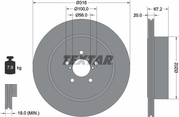 Textar 92173703 - Discofreno www.autoricambit.com