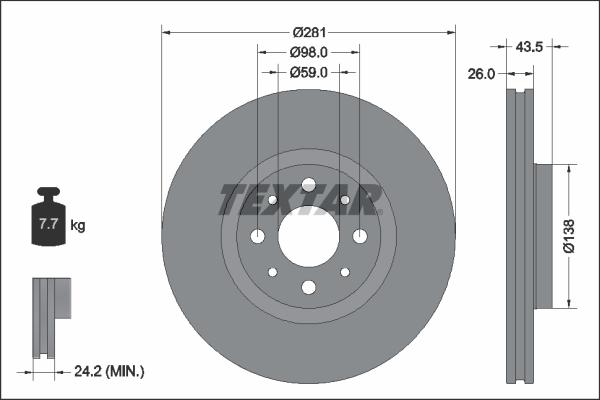 Textar 92344703 - Discofreno www.autoricambit.com