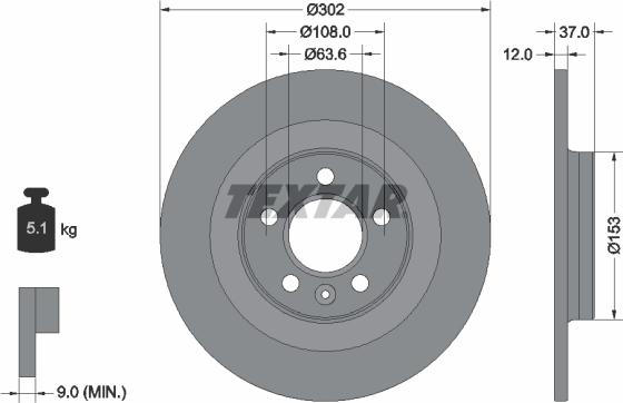 Textar 92304703 - Discofreno www.autoricambit.com