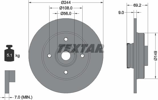 Textar 92305403 - Discofreno www.autoricambit.com