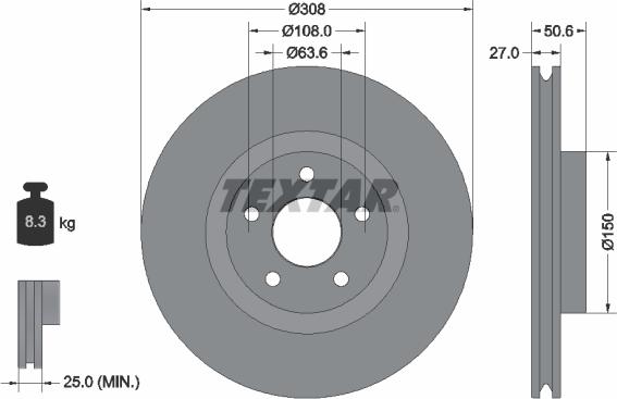 Textar 92306703 - Discofreno www.autoricambit.com