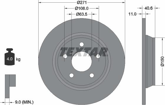 Textar 92303503 - Discofreno www.autoricambit.com