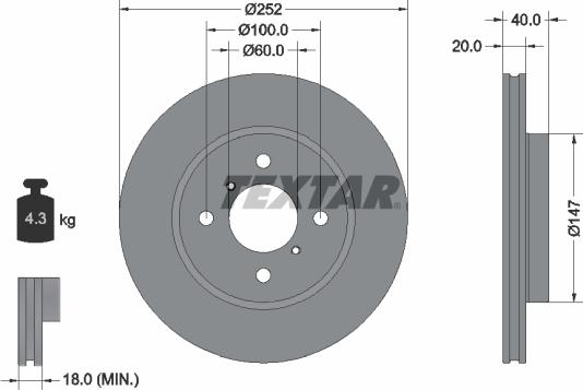 Textar 92320603 - Discofreno www.autoricambit.com