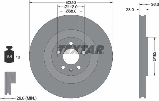 Textar 92290405 - Discofreno www.autoricambit.com