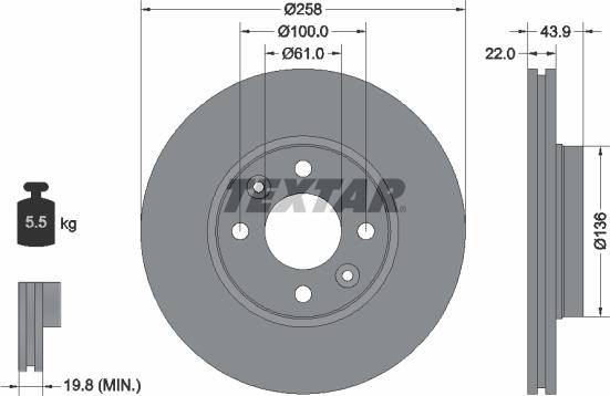 Textar 92241503 - Discofreno www.autoricambit.com