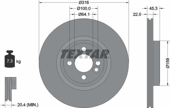 Textar 92255005 - Discofreno www.autoricambit.com