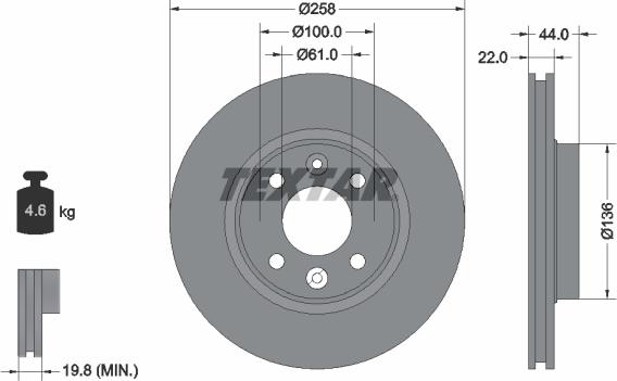 Textar 92255203 - Discofreno www.autoricambit.com