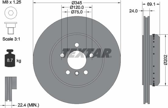 Textar 92253903 - Discofreno www.autoricambit.com